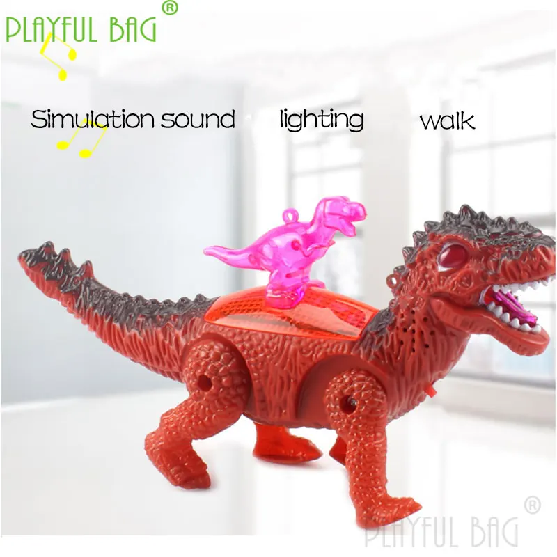 PB Playful bag Simulation electric rope dinosaur light music walking Doll Fun Cute Mini Christmas children's gift vd20 5