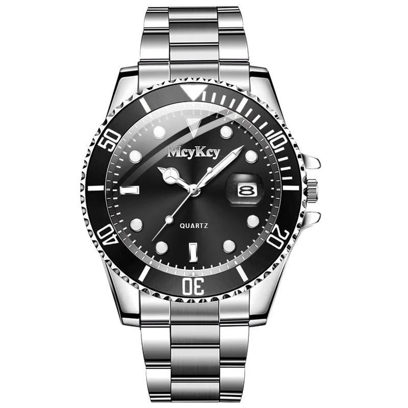 Business Famous Watch Moda Maschile Nero Luminoso Resistente All'Acqua Calendario Diamond Digital Quartz Orologi Da Polso Per Uomo Relojes