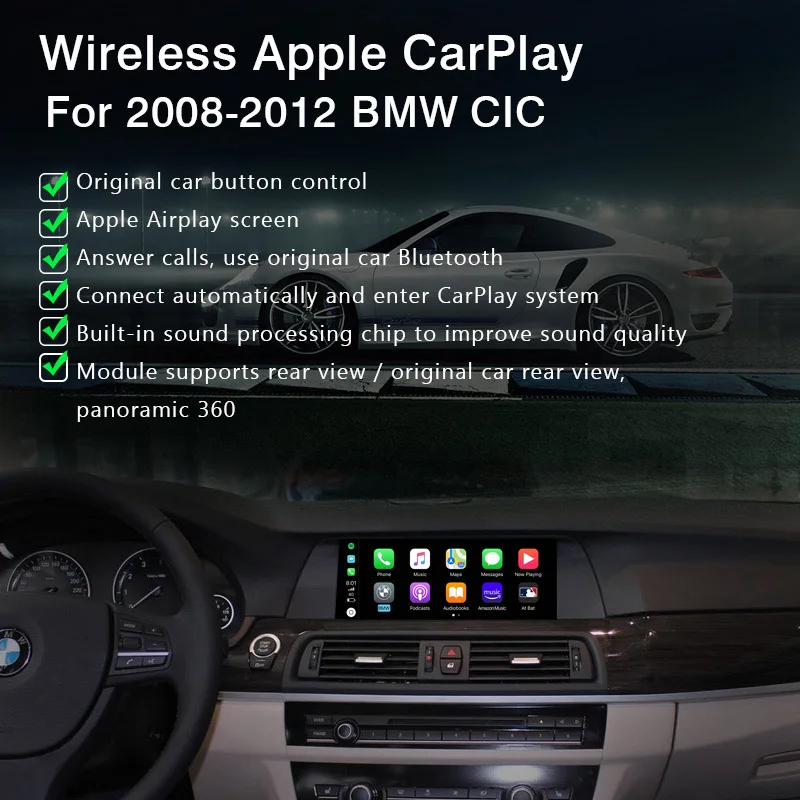 Yeesite wifi + Bluetooth беспроводной Apple CarPlay для BMW CIC 1 3 5 6 7 серии X1 X3 X5 X6 2009 2013 8 10 25 дюймов
