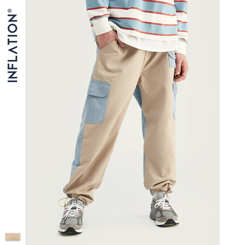 INFLATION, мужской джинсовый костюм, Осень-зима, модный мужской блейзер, джинсовый костюм, свободный крой, верхняя одежда, джинсовый мужской костюм, комбинированные Джинсовые Костюмы