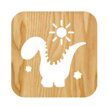 

Dinosaur Tower Shape Acrylic Solid Wood Table Lamp LED Night Light Desktop Small Ornaments Bedroom Lamp