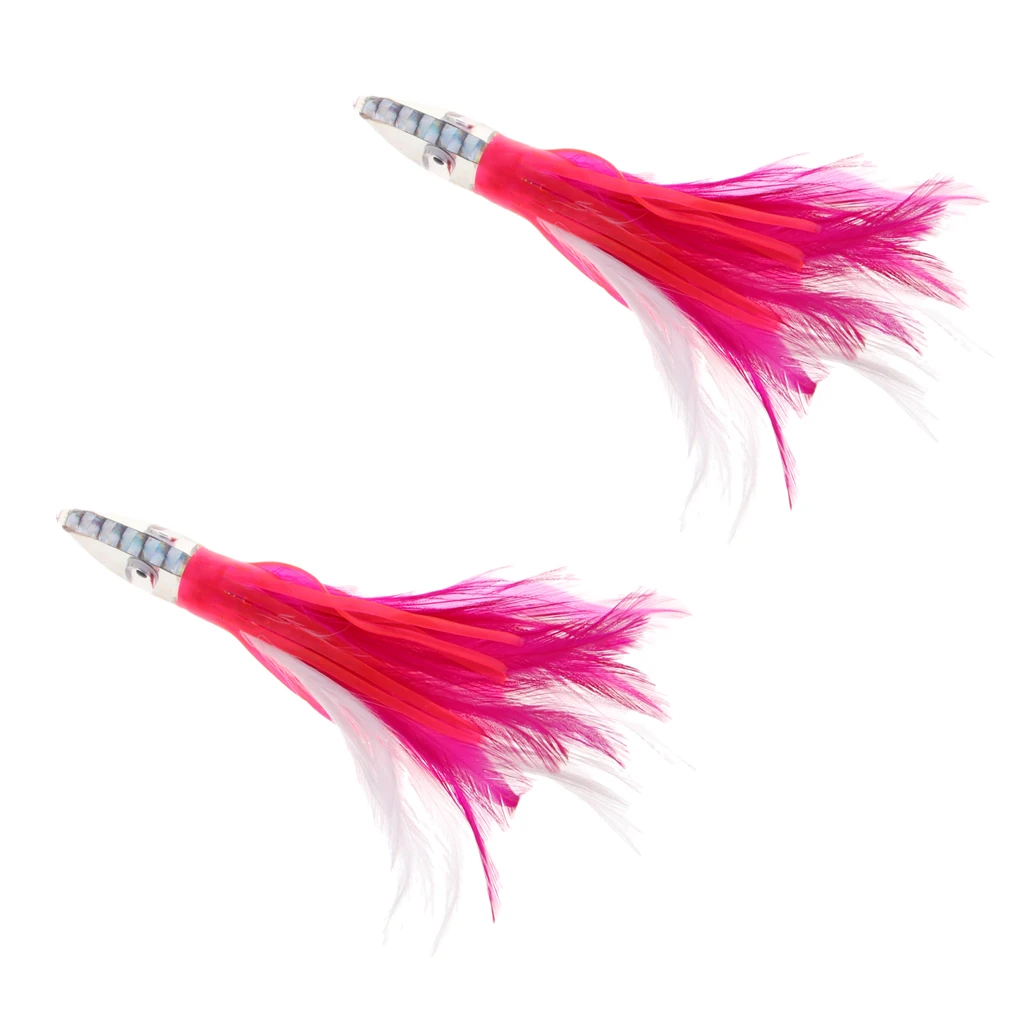 2 X Squid Skirt Octopus Fishing Soft Lure Baits For Tuna Marlin