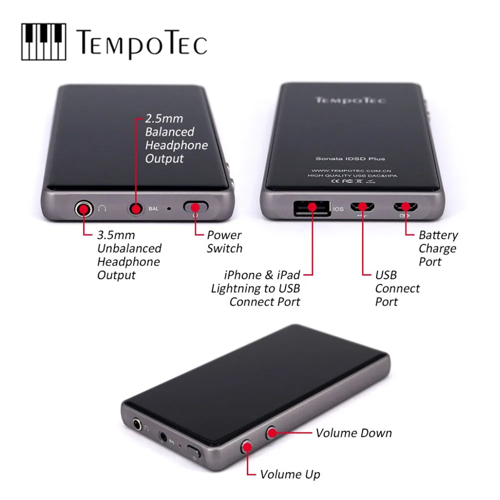  TempoTec Sonata iDSD Plus USB Portable DAC Support WIN MacOSX Android iPHONE True Blance Dual DAC H
