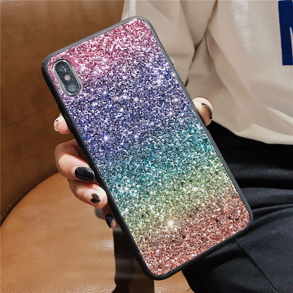 Градиентный блестящий чехол для iPhone XR 11 Pro XS Max X 5 iphone 7 8 6 S Plus 7Plus | Мобильные