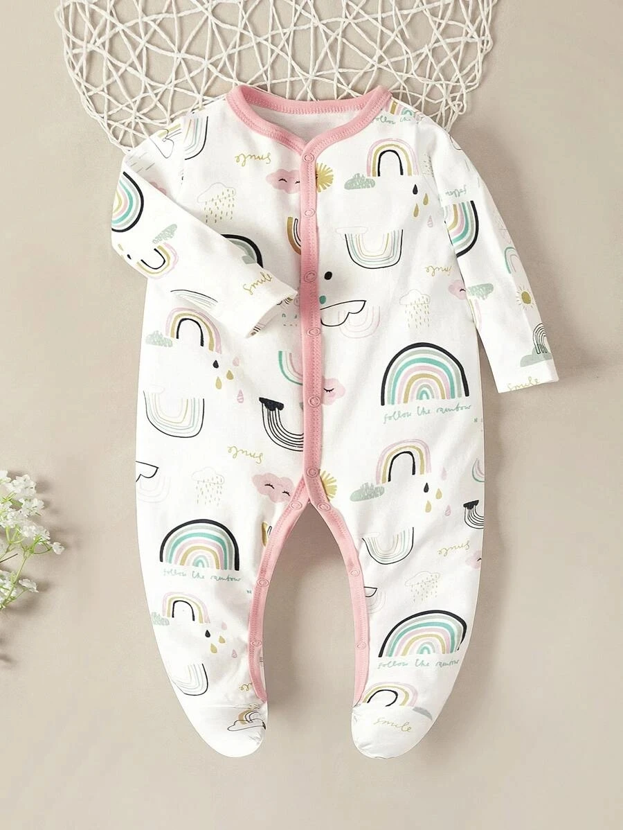 Jumpsuit Newborn Autumn Winter Boys And Girls Cotton Cartoon Fashion Footed Pajama Infant Sleepsuit Newborn Baby Clothes Baby Clothes Baby Sleepsuit