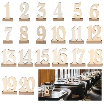 

1 Set of Table Number Wooden Clear Table Number Seat Sign for Ceremony Wedding