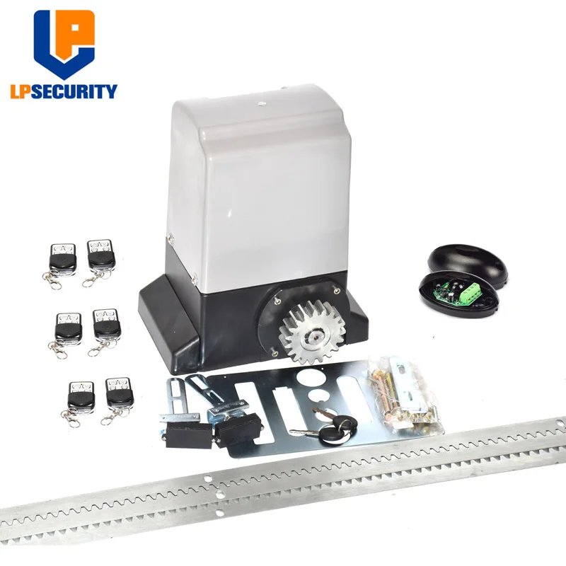 set7 LPSECURITY 220VAC раздвижной мотор для ворот 1000 кг+ 2 пульта дистанционного управления+ 4 метра зубчатой стойки - Цвет: set7