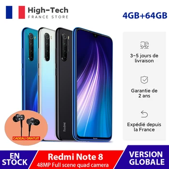 

In Stock Xiaomi Redmi Note 8 4GB 64GB Smartphone Snapdragon Octa-core 48MP Quad Rear Camera 6.3" Screen 4000mAh Fast Charge