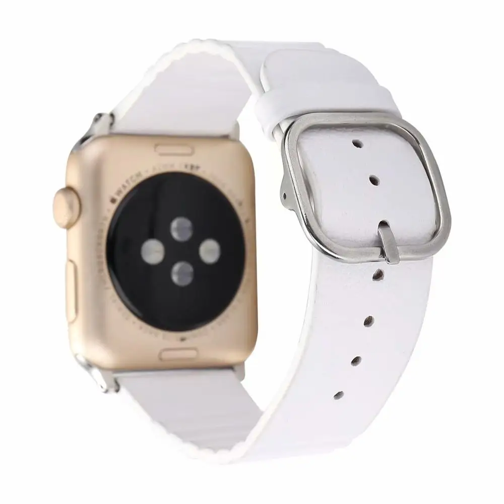 Кожаный ремешок с квадратной пряжкой современный стиль для apple watch серии группа 5 4 3 2 1 apple watch sport ремешок для iwatch 42 44/40/38 мм