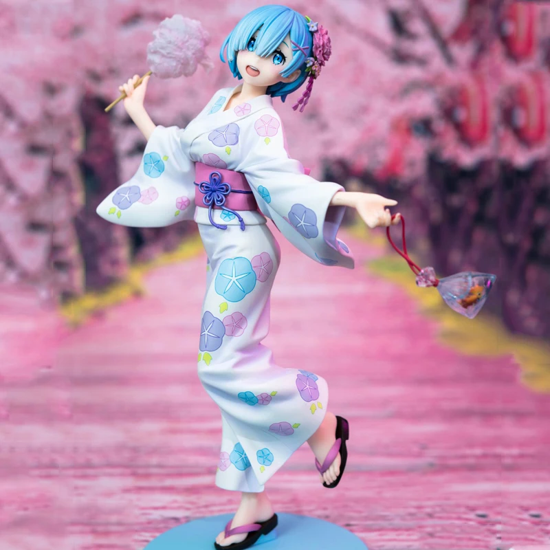 

23CM Anime Re Life in a different world from zero Yukata ver Rem Sexy girls Anime PVC Action Figures toys Kid Anime figure Toys
