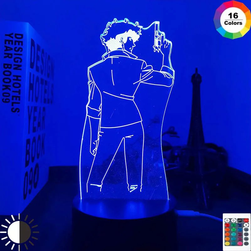 

3D Аниме Ковбой Бибоп Спайк Шпигель светодиодный ночсветильник для спальни Декор Светильник подарок на день рождения Аниме 3d лампа Спайк Ковбой Бибоп