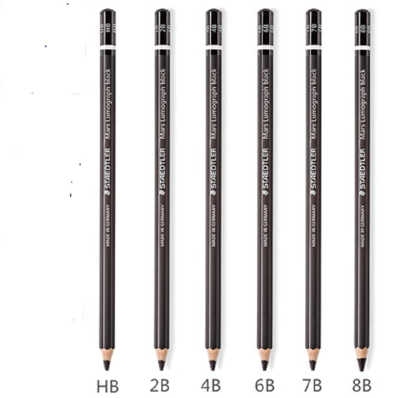 Staedtler Black Rod Hb 2b 4b 6b 7b 8b Pencils 6pcs Lot Sketch Charcoal Pencils Aliexpress