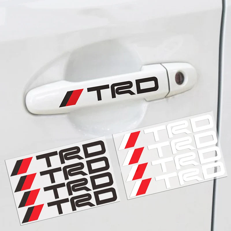 

4pcs/set TRD Car Door Handle Reflective Car Stickers Personality Character Decoration Car styling Door handle Decal