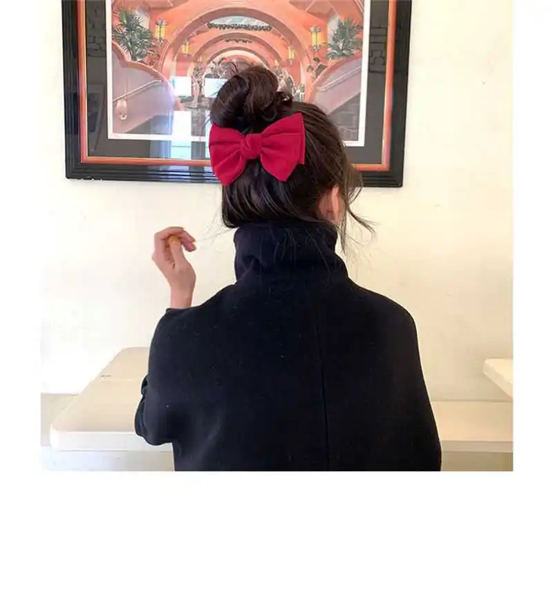 Elegant Handmade Double-Layer Flax Fabric Bow Hair Clip