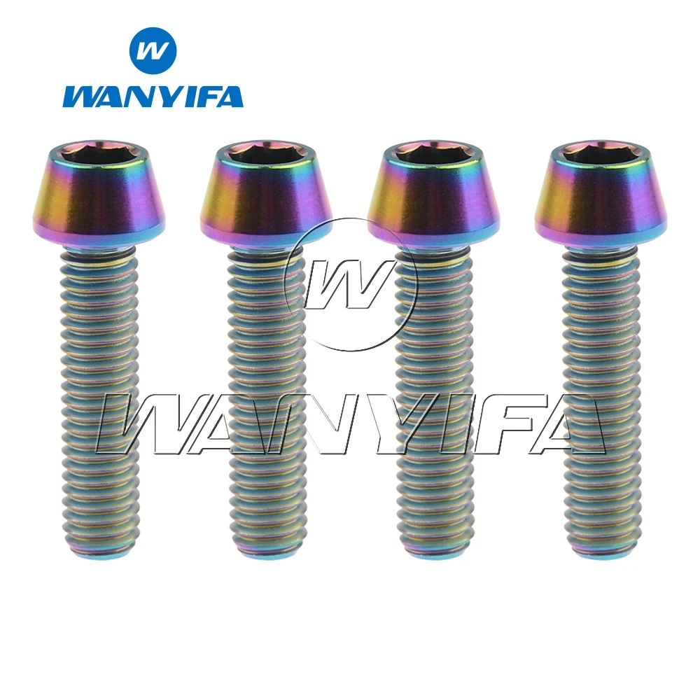 Титановый "Wanyifa" болты M6x25mm шестигранный винт для велосипеда ободного тормоза винт 4 шт