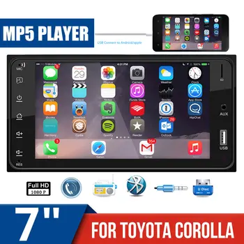 

NEW Car Player Bluetooth 7 Inch For Toyota Corolla Auto MP5 Player Mirror Link Steering Wheel Controls FM/USB/AUX Radio