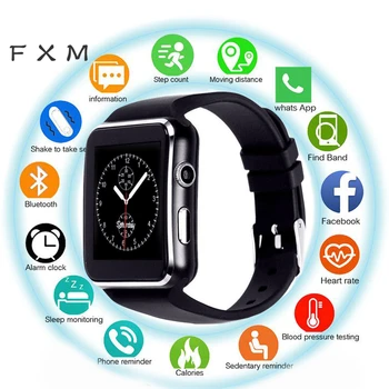 

X6 Smart Watch Men Support SIM TF Card Camera Smartwatch Bluetooth Dial with Camera Touch Screen for IPhone Xiaomi Android IOS