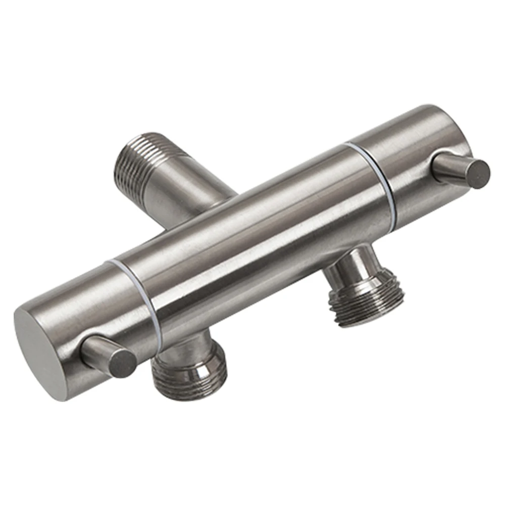 Without Air Bubbler Кран с двойной ручкой для ванной комнаты, адаптер для шланга, смесители для раковины, настенный клапан, водопроводный кран из нержавеющей стали для опрыскивателя, душа - Цвет: Without Air Bubbler
