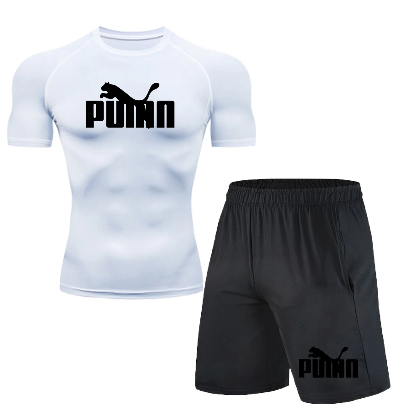 Лето treino masculino terno de suor moda повседневные наборы одежды для мужчин Короткие футболки