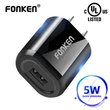 FONKEN 5V 1A USB зарядное устройство UL сертифицированное Универсальное зарядное устройство для мобильного телефона зарядное устройство для мобильного планшета настенный адаптер питания безопасное зарядное устройство s