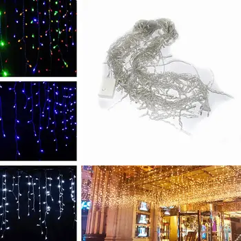 

HiMISS 3.5M 96LEDs Droop Curtain Icicle String Light for Christmas Outdoor Decoration European Plug