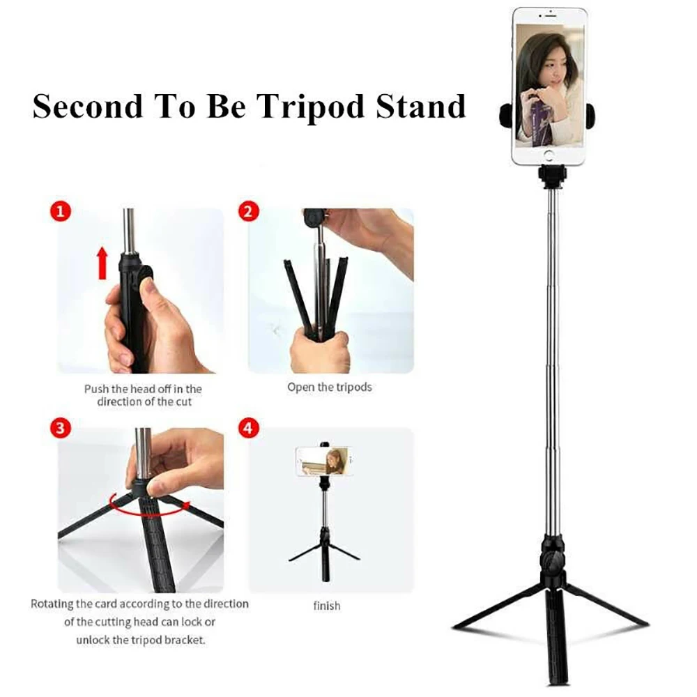 VTIN XV920 3 in 1 Wireless Bluetooth Selfie Stick Mini Selfie Tripod with Remote Control For iPhone Huawei P20 Portable Monopod (7)