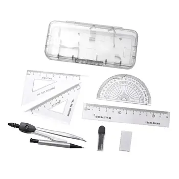 

1Pcs Compasses Set Portable Durable Practical Geometry Set Drawing Tool Ruler Set for Drafting