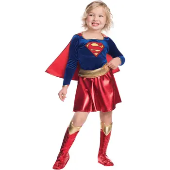 supergirl cosplay costume kids party dresses