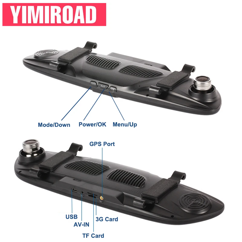 YIMIROAD G1 зеркало заднего вида дистанционный монитор парковки 3g Автомобильный видеорегистратор обратная камера gps навигатор Full HD 1080P видеорегистратор авто рекордер