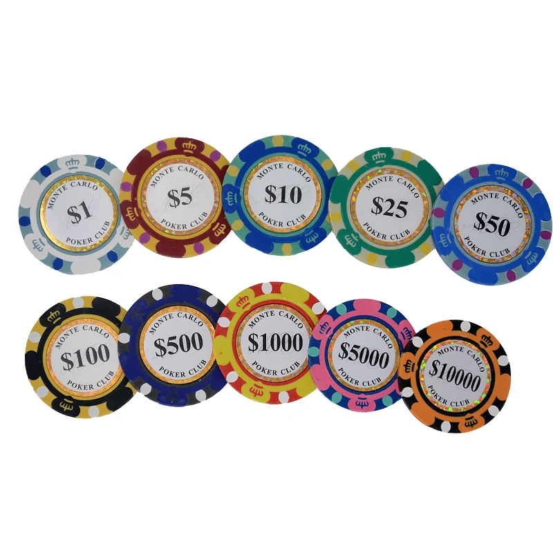10pcslotGoldenClayPokerChipsCasinoCoins14gramClayCoinPoker