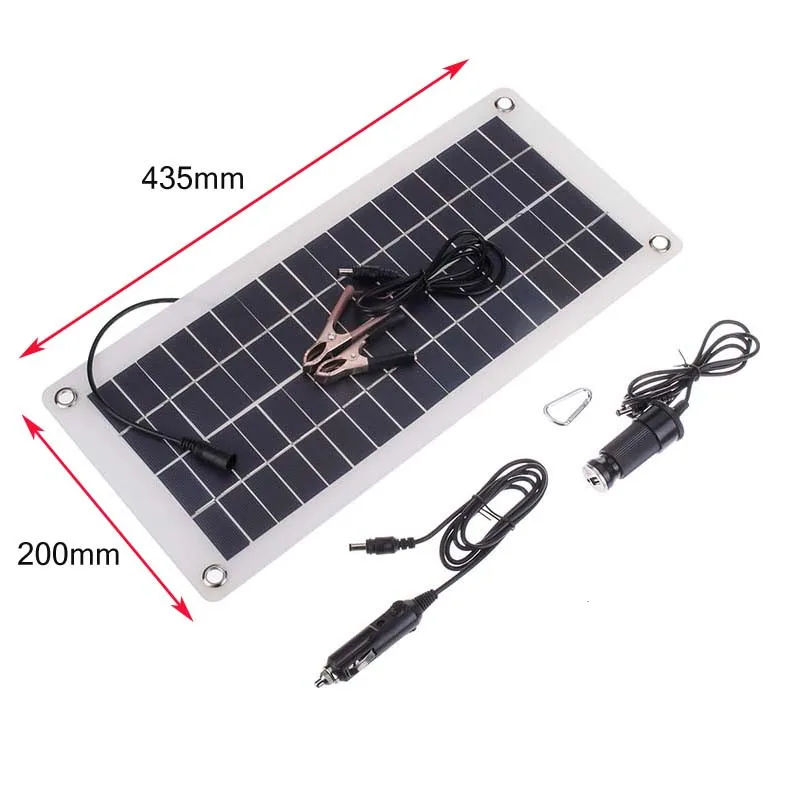 Solar com Carregador de Carro Carregador ao ar dc para Iate Eficiente - 5 Painel Célula Solar Módulo Carro Luz Bateria Barco Livre 25 w 12 v 10 painel solar com carregador de carro célula