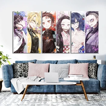 

3pcs Demon Slayer:Kimetsu No Yaiba Character Anime Poster Canvas Art Wall Decor Paintings for Home Decor