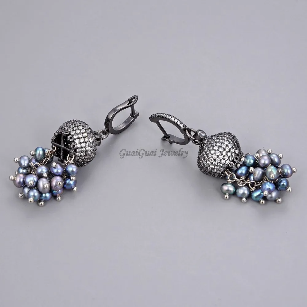 Круглые серьги с черным жемчугом 5 6 мм|black pearl earrings|leverback earringsleverback earrings |
