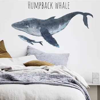 

Humpback Whale Wall Stickers for Kids rooms Bedroom Decoration Removable Vinyl Wall Decals Animals DIY Wall Sticker Home Decor