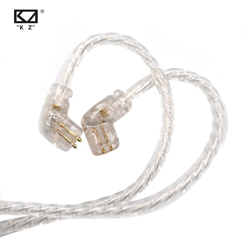 

AK KZ ZSN/ZS10 PRO/AS16/AS12 Hundred Core Pure Silver Plated Upgraded Cable 2pin 0.75 mm C pin gold plated For Headphone ZSN