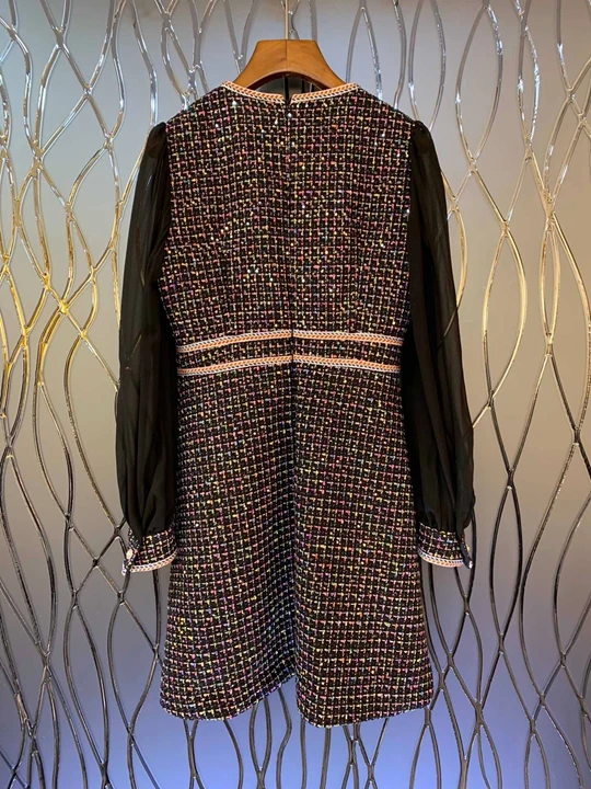 Ранняя осень, новое женское платье с длинными рукавами, сочетаемое по цвету, трикотажное платье с круглым воротником 913