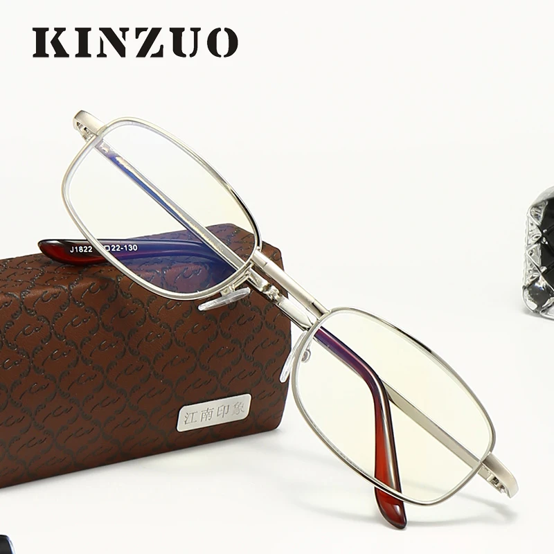 KINZUO анти-голубые легкие металлические очки для чтения складные пресбиопические очки UV400 тест дальнозоркости унисекс+ 1.0to+ 4,0 1822