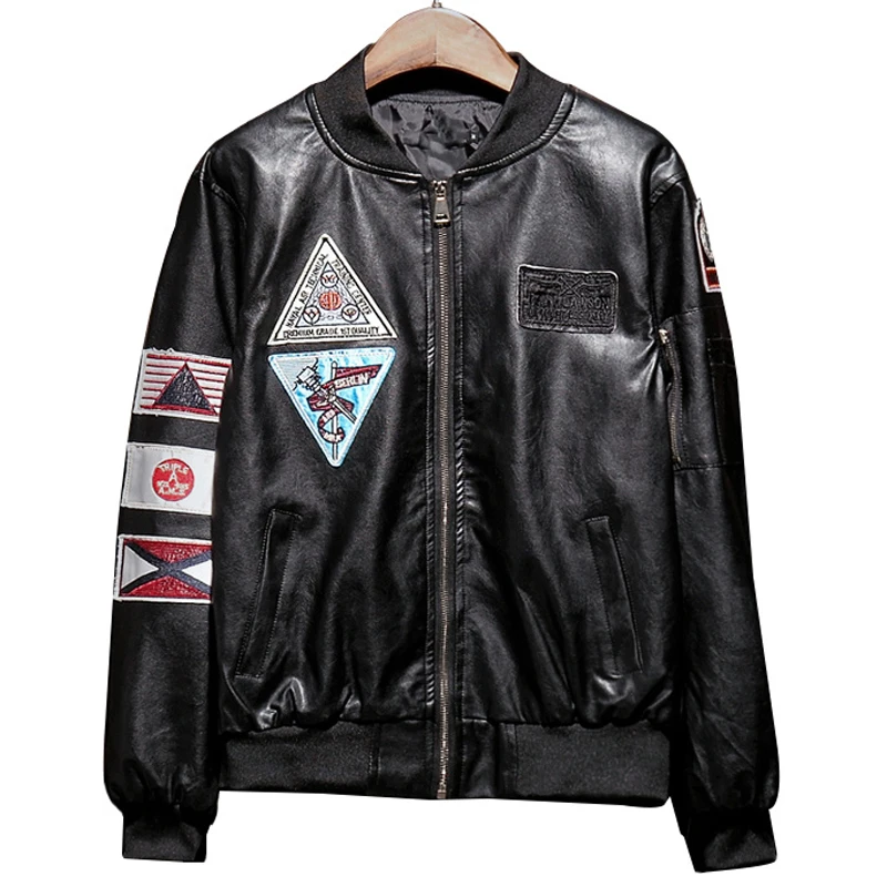 Pu Lederen Mannelijke Jas Koreaanse Mode Plus Size Xxxl Biker Heren Lederen Jassen Luchtmacht Jassen Epaulet Pilot Man Overjassen a548 Pu Lederen Mannelijke Jas Koreaanse Mode Plus Size Xxxl Biker Heren Lederen Jassen Luchtmacht Jassen Epaulet Pilot Man Overjassen a548