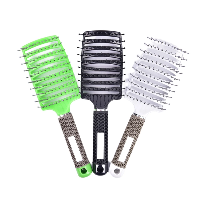 Hair Scalp Massage Comb Hairbrush Bristle Nylon Women Wet Curly Hair Brush For Salon Hairdressing Styling Tools