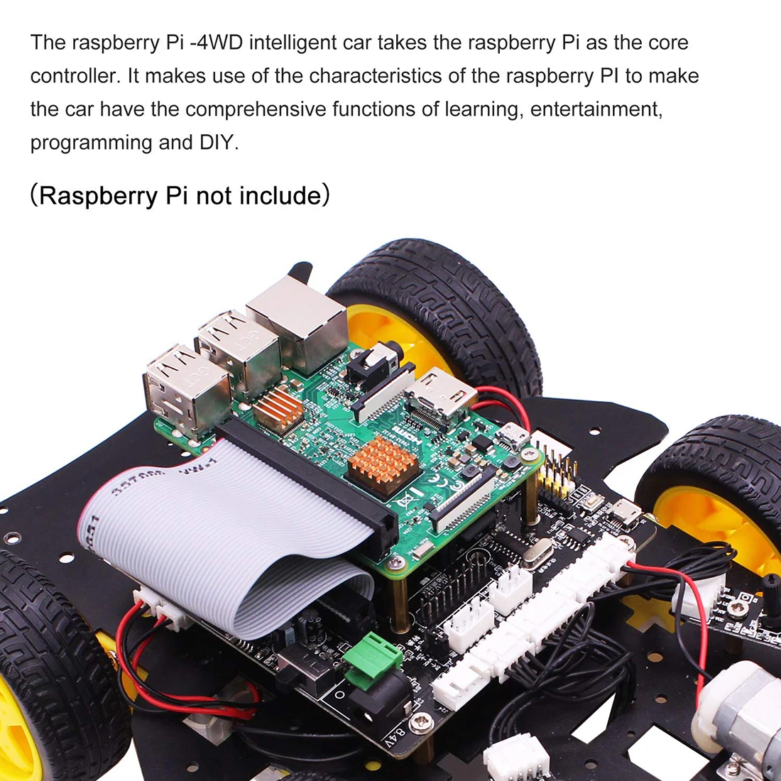  Ultimate Starter Kit for Raspberry Pi 3 B+ HD Camera Programmable Smart Robot Car with 4WD Electron - 4000086647398