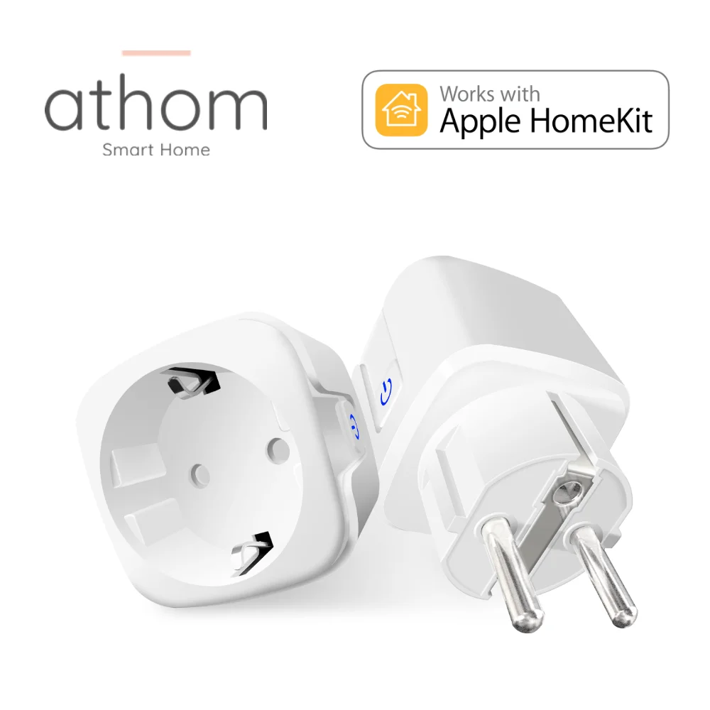 ATHOM Homekit WiFi розетка с голосовым дистанционным управлением Siri EU 16A домашняя