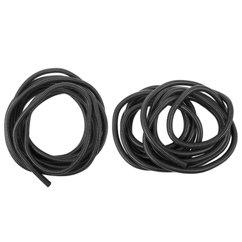

2 Roll 20 Ft Split Wire Loom Conduit Polyethylene Tubing Black Color Sleeve Tube, 10X13Mm & 12X15.8Mm
