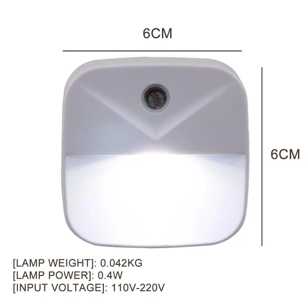 Подключаемый Ночной светильник, Мини автоматический светильник с датчиком управления, штепсельная вилка стандарта ЕС и США, беспроводной энергосберегающий светильник, настенный светильник для детской спальни