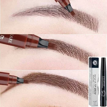 

Eyebrow Pen 5 Colors Waterproof 4 Fork Tip Eyebrow Tattoo Pencil Cosmetic Long Lasting Natural Dark Brown Liquid Eye Brow Pencil