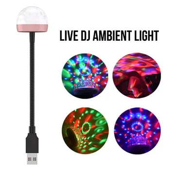 

Mini USB LED Crystal Ball Flash DJ Light For Disco Stage Party Car Club KTV Sound Activated RGB light New