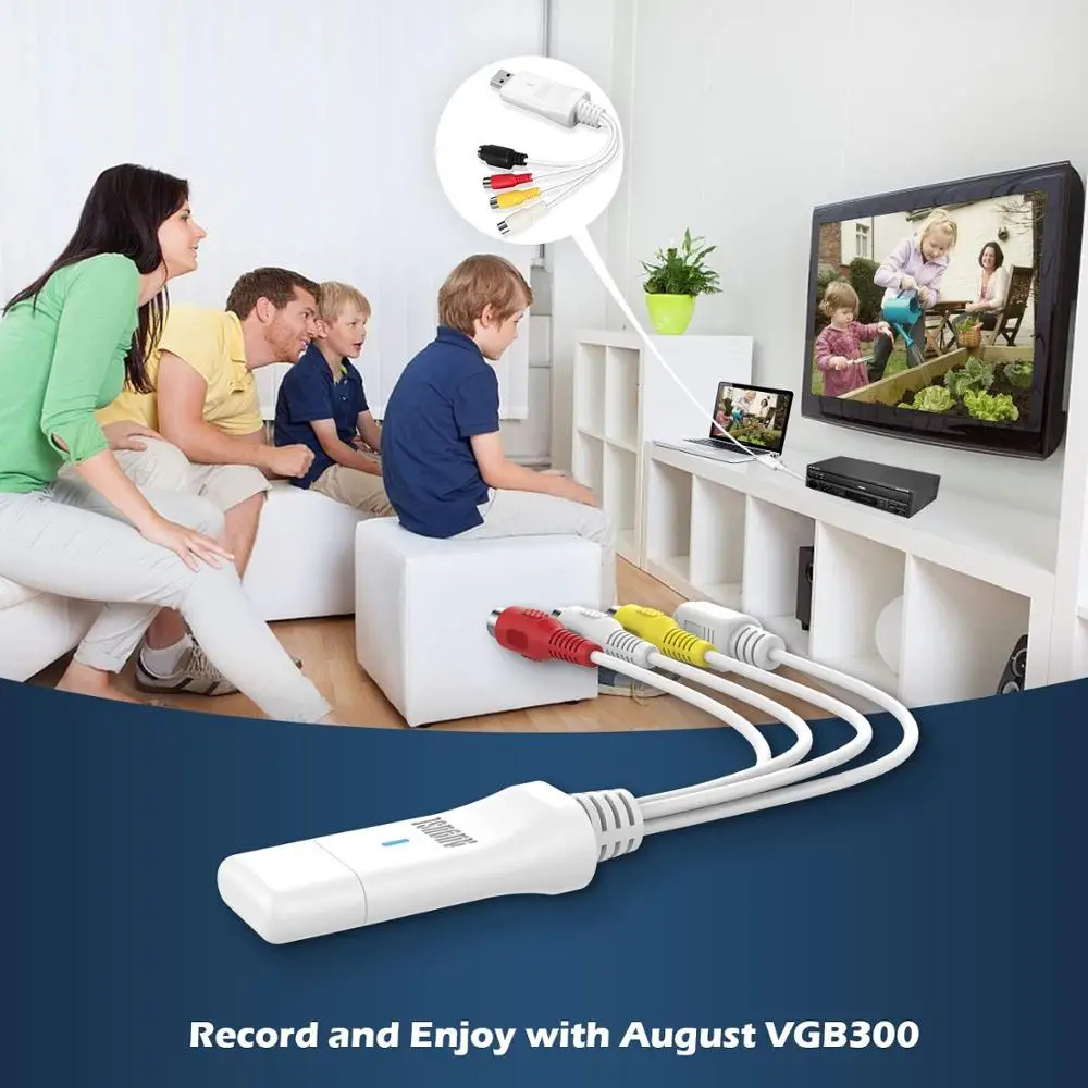 USB Video Capture Card VGB300 Transfer VHS Home Video To PC/Windows Mac
