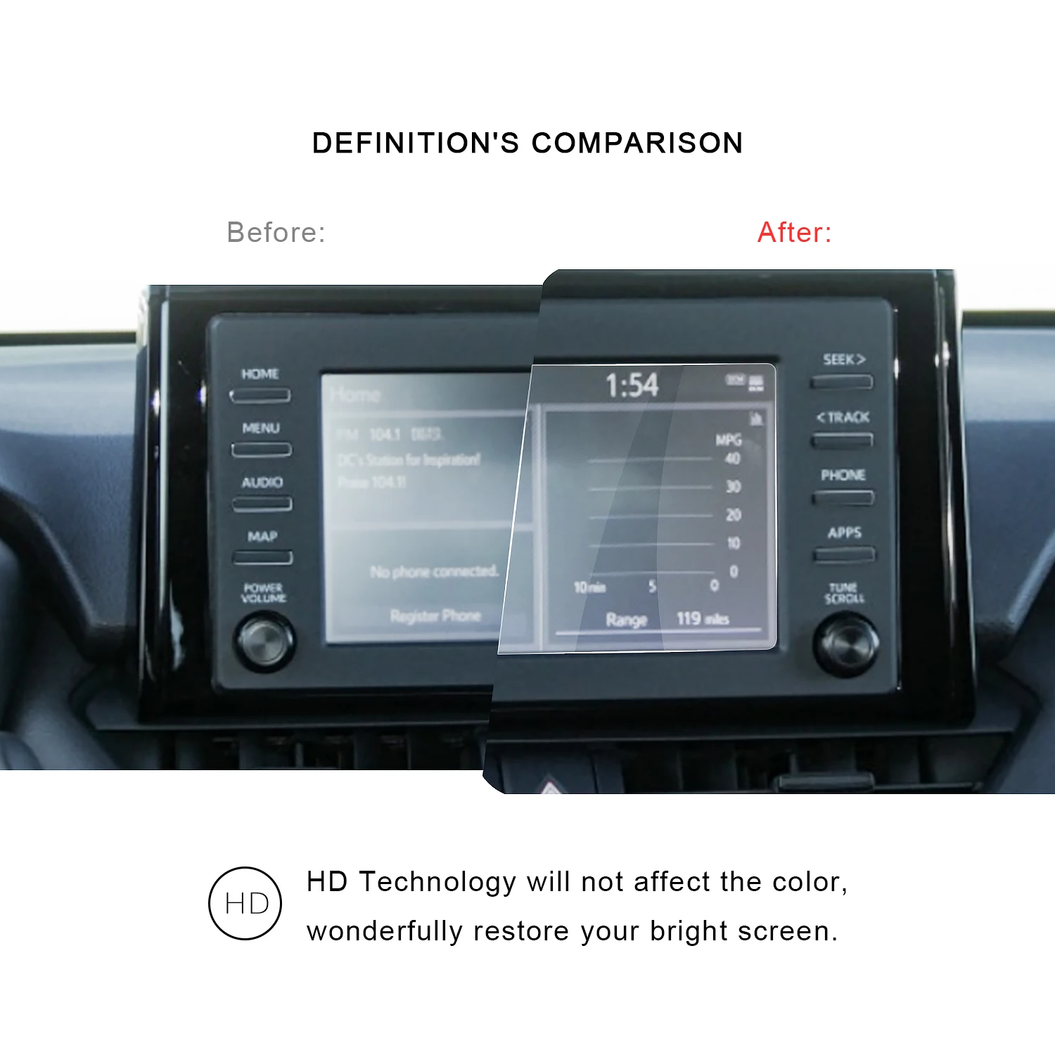 RUIYA автомобильный навигационный протектор экрана для Toyota corolla Центральный экран управления, закаленное стекло экрана Защитная пленка
