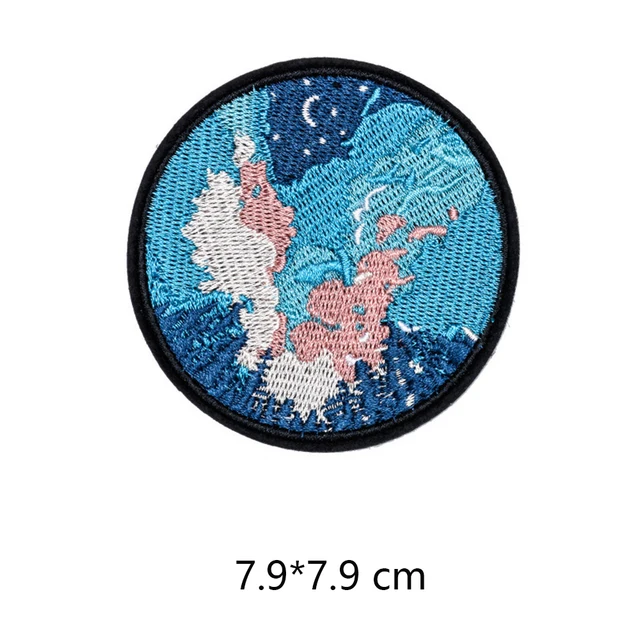 Scenery Sun Cute Iron On Patches For Clothes Handmade Sewing Patterns Embroidered Applique Patch On Clothes Stickers Vintage 3