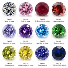 50PCS Per Colori Totali 600PCS 12 Colore Di Compleanno Allentati Rotondi di Pietra Cubic Zirconia Pietra Corindone Sintetico Spinello Sintetico