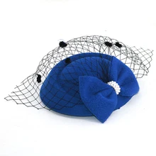 Высококачественная элегантная сетчатая шапка для женщин, шерстяной берет бортпроводника, шапки с зажимом, береты для невесты, шапка